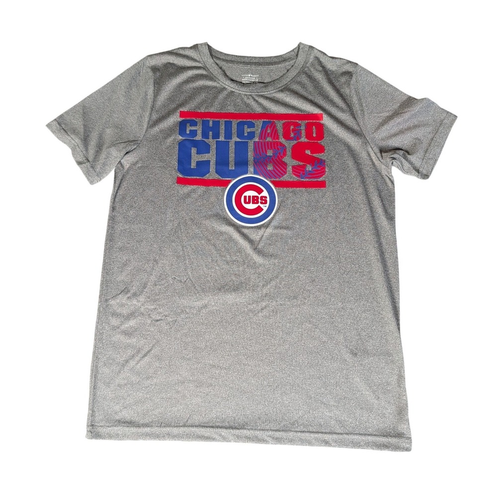 MLB Chicago Cubs Kids Gray Performance Graphic T-Shirt XL 16/18 Genuine Merch